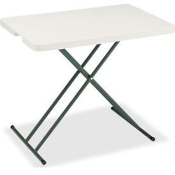 Iceberg Interion® Adjustable Height Plastic Folding Table, 20" x 30", White 67124